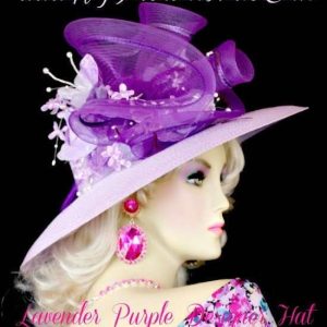 Lavender Purple Velvet Flower Kentucky Derby Dress Hat Ny Fashion Hats