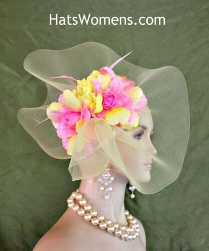 Hat For Women Pink Yellow Cocktail Pillbox Runway Wedding Church Dress Formal A12 - Image 4