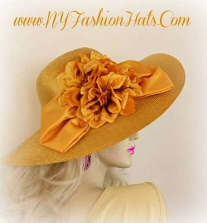 Ladies Gold Designer Formal Wedding Bridal Hat Nyfashionhats