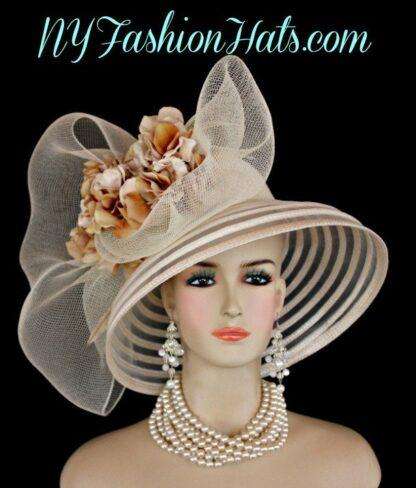 Ivory Beige Wedding Bridal Church Hat Women's Designer Fashion Hats 3m9q