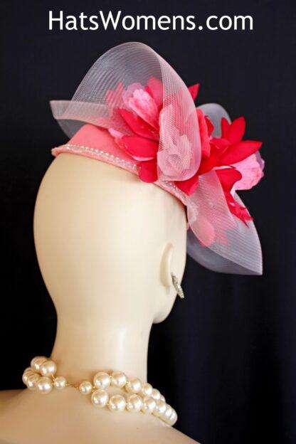 Women's Soft And Fuchsia Pink Straw Fascinator Hat, Weddings Church Ascot Derby 209 - Image 3