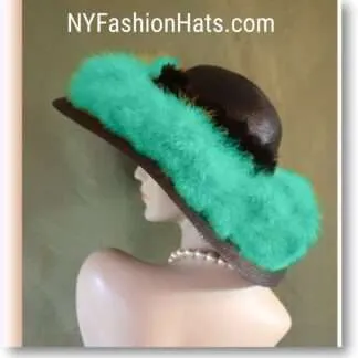 Luxury Black Soft Green Haute Couture Statement Designer Hat, Kentucky Derby Hats, Melbourne Cup Headpiece, Royal Ascot, Motf Millinery 8464