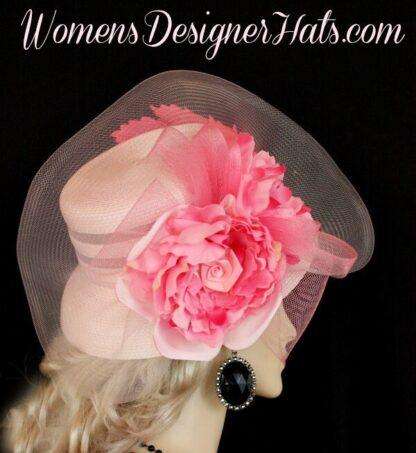 Hot Pink Fashion Dress Kentucky Derby Hat, Women's Designer Hats W998 - Image 3