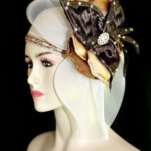 Ivory Satin Pillbox Designer Cocktail Hat Women Fashion Wedding Hats 631n