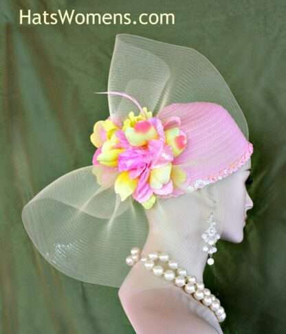 Hat For Women Pink Yellow Cocktail Pillbox Runway Wedding Church Dress Formal A12 - Image 2