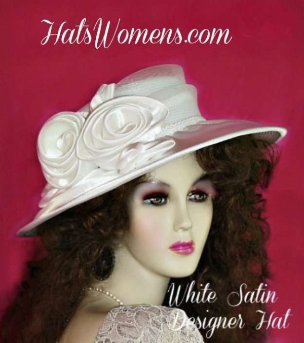 Kentucky Derby Hats, Satin Wedding Bridal Formal Hat, Hats For Horse Races, Couture Dress Hat NYFashionHats, Church Hats For Women, Donna - Image 5