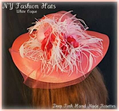 Violet Raspberry Pink Wide Brim Designer Dressy Fashion Ladies Hat 7ybt - Image 2