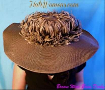 Taupe Brown Wide Brim Kentucky Derby Hat, Women's Couture Designer Hats, NYFashionHats Millinery, Hats For Horse Races Suzanne - Image 3