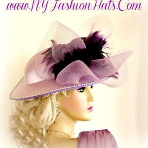 Women's Haute Couture Soft Purple Designer Hat, Formal Sabbath Hat, Hats For Wedding Brides Mother Of The Bride, NYFashionHats Millinery