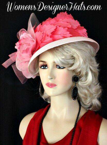 Hot Pink Fashion Dress Kentucky Derby Hat, Women's Designer Hats W998 - Image 2