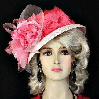Hot Pink Fashion Dress Kentucky Derby Hat, Women's Designer Hats W998