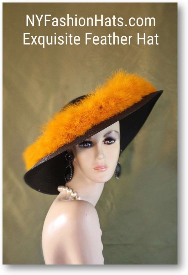 Luxury Black And Antique Gold Fur Hat, Soft Green Haute Couture Statement Designer Hat, Headpiece, Motf Millinery NYFashionHats, Carla - Image 4