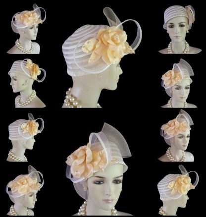 Haute Couture Luxury Pillbox Wedding Bridal Hat.