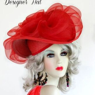 Women's Dramatic Red Pillbox Wedding Hat, Big Bow Formal Dress Hat Pill Box, Spring Hats For Horse Races, Kentucky Derby Hats, Delta 8677