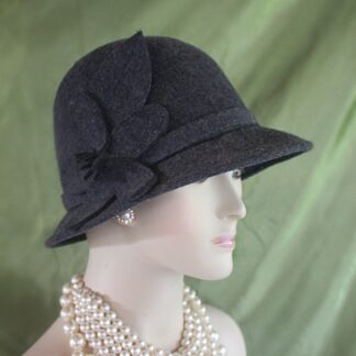 Charcoal Gray Winter Wool Dress Or Casual Hat, Couture Designer Hats, Hats For Sabbath, Church Hats, Trendy Hat, NY Fashion Hats Millinery