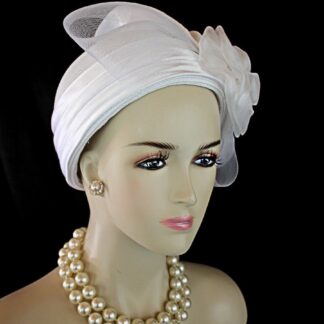 Women's White Designer Satin Straw Dress Hat, Wedding Bridal Church Formal Sabbath Hat, Occasion Hats For Holidays, NYFashionHats, Acacia