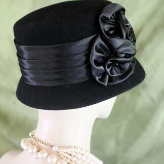 Black Winter Wool Dress Or Casual Hat, Couture Designer Hats, Hats For Sabbath, Church Hats, Trendy Hat, NY Fashion Hats Millinery, Jamila