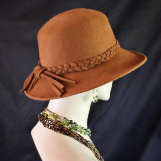 Copper Orange Brown Winter Wool Dress Hat, Couture Designer Hats, Hats For Sabbath, Western Casual Urban Hat , NY Fashion Hats Millinery Ina
