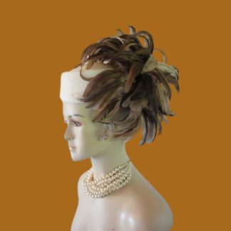 Avant Garde Winter White Ivory Felt Feathered Pillbox Designer Hat Women, Haute Couture Wedding Bridal Fashion Hat, Hats For Horse Races