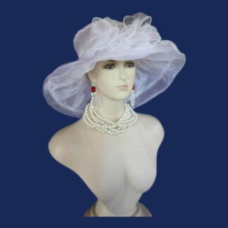 Formal White Wide Brim Wedding Bridal Haute Couture Fashion Hat