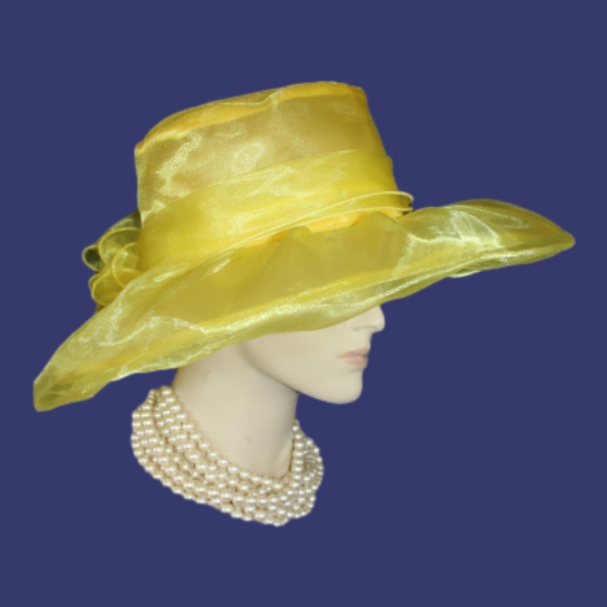 Royal Blue Large Brim Wedding Bridal Designer Hat, Haute Couture Hats, Formal Dress Hat, Mother Of The Bride Hats, Derby NY Fashion Hats - Image 11