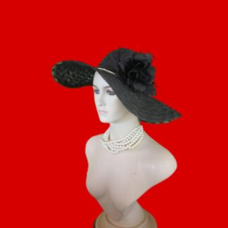 Formal Black White Wide Brimmed Haute Couture Designer Fashion Hat For Women, Avant Garde Hats, Luxury Statement Handmade Hat Women, NY Fashion Hats Millinery Headwear Apparel, Hats For Horse Races, Mother Of The Bride Hat, Kentucky Derby Hats, Runway Fashion Hats, Ladies Church Hats, Hats For Formals, Easter Hats, Mourning Funeral Hats, Special Occasion Hats, Style Vogue Headwear Hats, Bespoke Hats Women, Dress Hats For Women, Royal Ascot Hats, Luncheon Derby Hats, Casino Show Tickets Hats