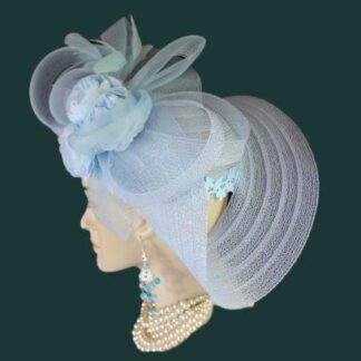 Baby Blue Shaped Avant Garde Luxury Pillbox Wedding Guest Hat, Formal Pillbox Designer Hat For Women, Haute Couture Hats, Statement Handmade Hat Women, NY Fashion Hats Millinery Headwear Apparel, Hats For Horse Races, Spring Fashion Hat Ladies, Mother Of The Bride Hat, Winter Hat, Kentucky Derby Hats, Runway Fashion Hats, Ladies Church Hats, Hats For Formals, Easter Hats, Special Occasion Hats, Style Vogue Headwear Hats, Bespoke Hats Women, Dress Hats For Women, Royal Ascot Hats, Luncheon Derby Hats