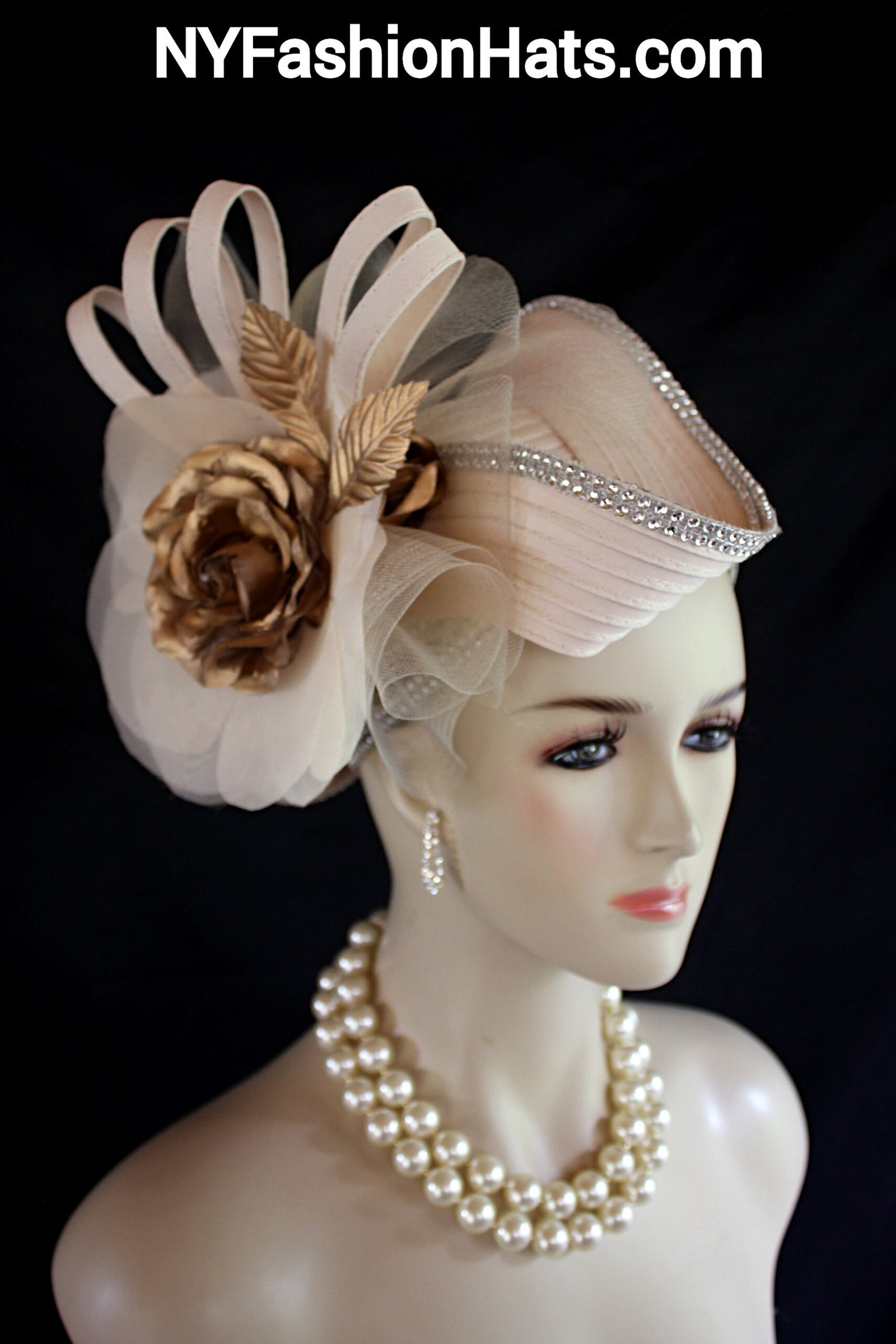 Beige Metallic Gold Copper Satin Formal Hat, Animal Print Hats Women, Haute Couture Designer Hats Women, Avant Garde Hat, Luxury Satin Hats, Church Hats, Hats For Wedding Guests, Mother Of The Bride Hat, Bridal Headpiece, NY Fashion Hats