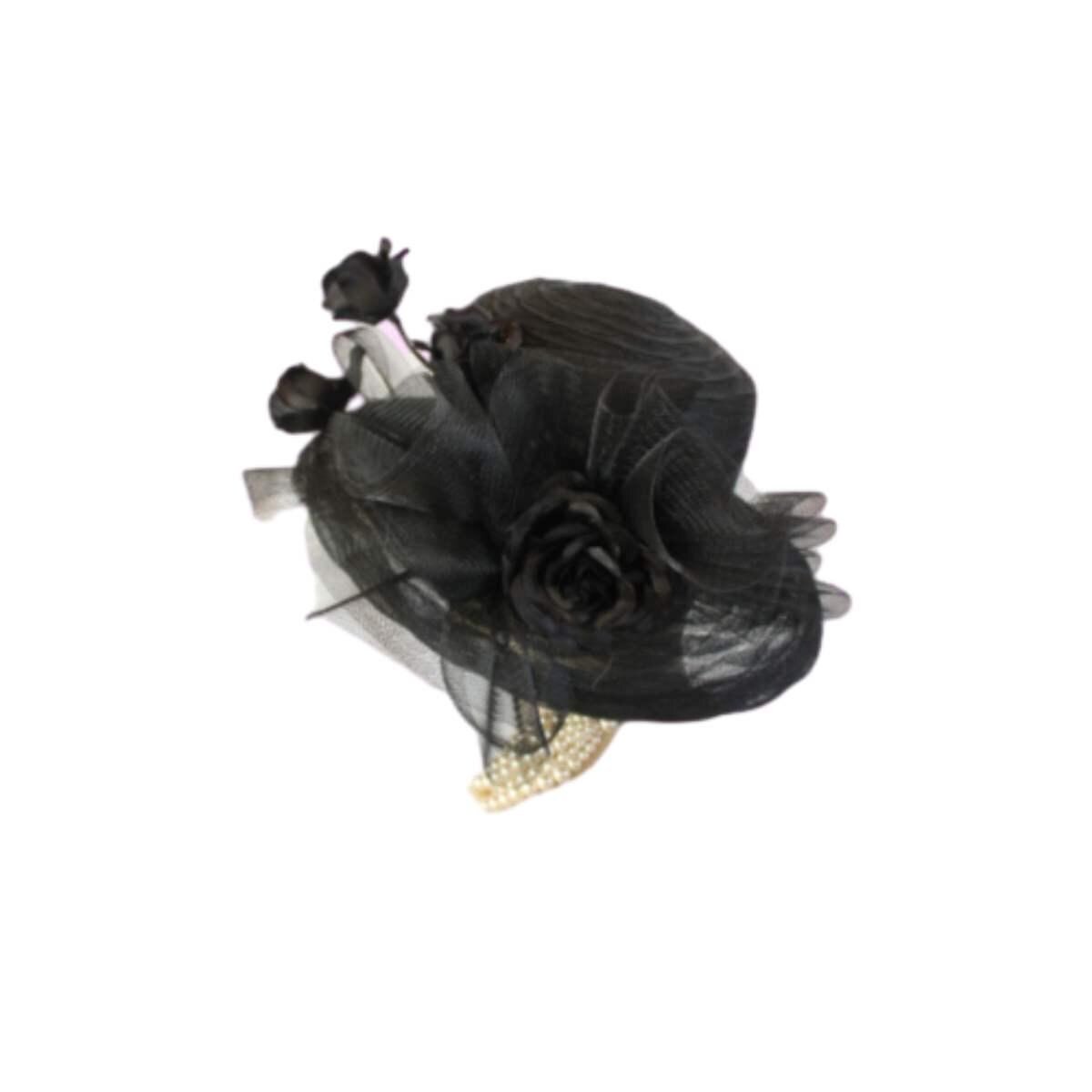 Hats Avant Garde Luxury, Women's Haute Couture Black Formal Designer Hat Silk Roses, Wedding Guest Occasion Church Hat, Mother Of The Bride, - Image 12