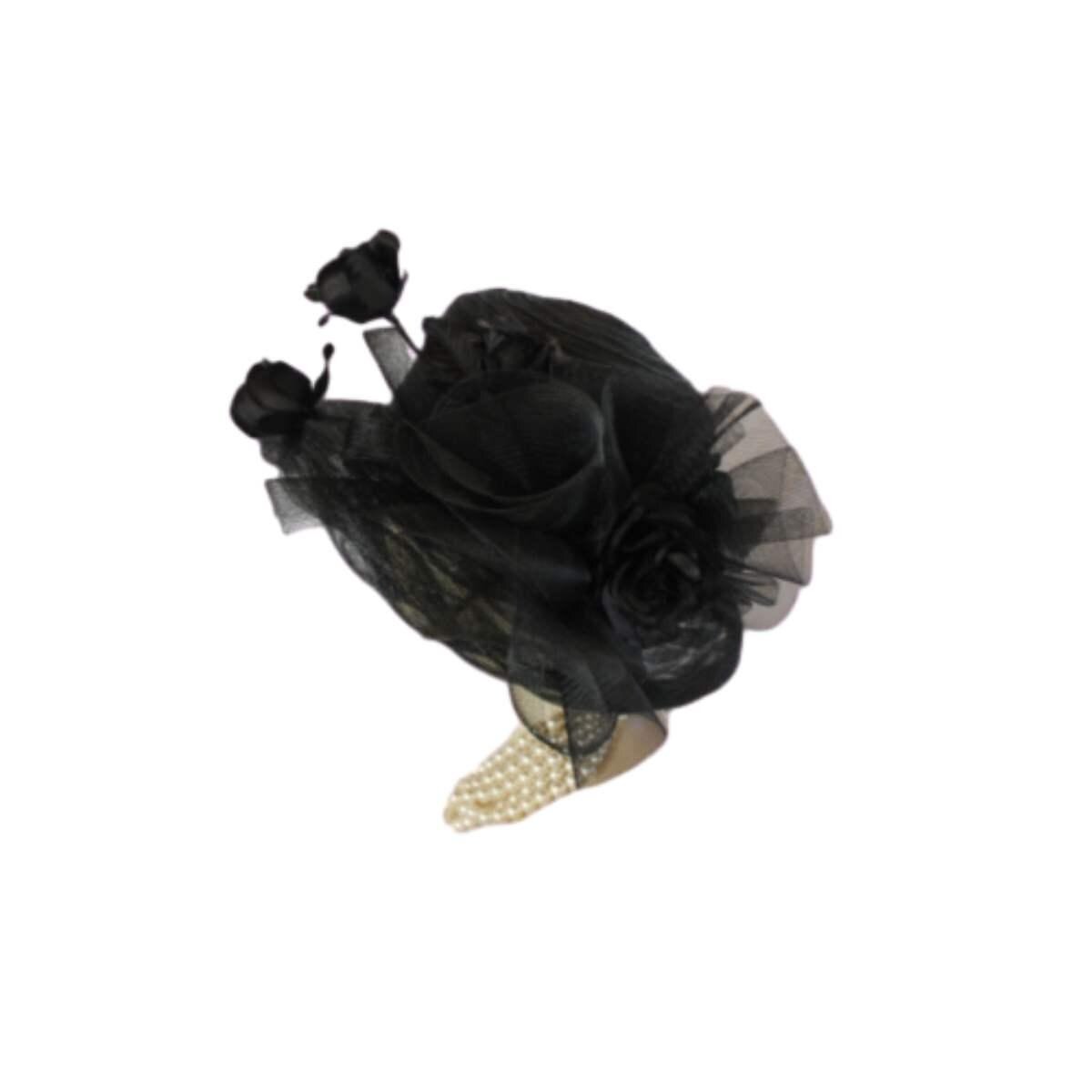 Hats Avant Garde Luxury, Women's Haute Couture Black Formal Designer Hat Silk Roses, Wedding Guest Occasion Church Hat, Mother Of The Bride, - Image 16